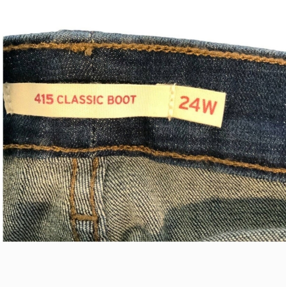🆕Levi's 415 Women's Jeans Plus Size 24W Long Classic Bootcut Dark Wash Denim - Picture 10 of 15